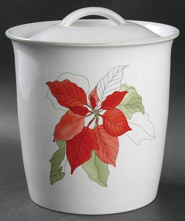 Poinsettia Cookie Jar & Lid