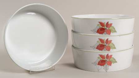 Poinsettia Coupe Cereal Bowl - Set of 4