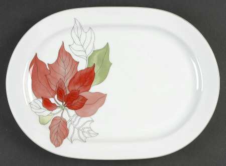 Poinsettia 11" Oval Serving Platter