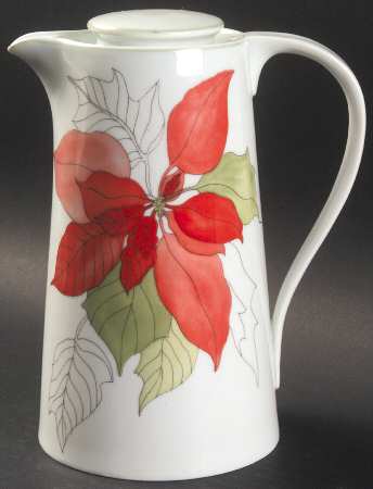 Poinsettia Mini Coffee Pot & Lid