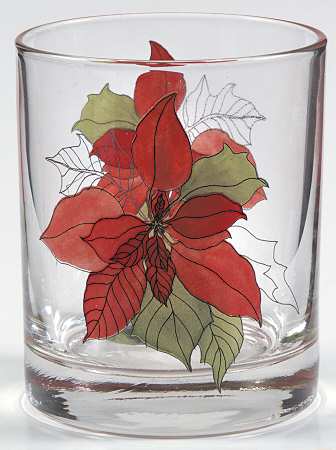 Poinsettia 8 Oz Glassware Old Fashioned