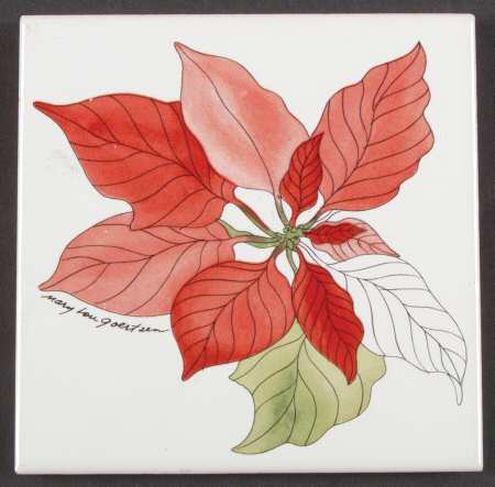 Poinsettia Square Corkback Coaster