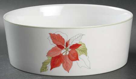 Poinsettia 7" Round Vegetable Bowl