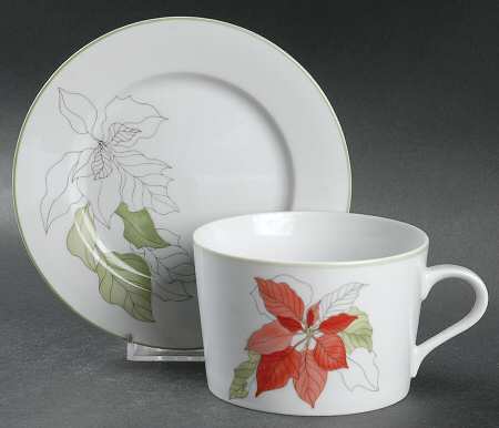 Poinsettia Oversized Cup & Saucer Set