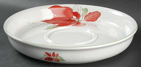 Poinsettia Chip Bowl/Plate for Chip & Dip Set