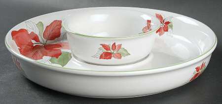 Poinsettia (2 Piece) Chip & Dip Set