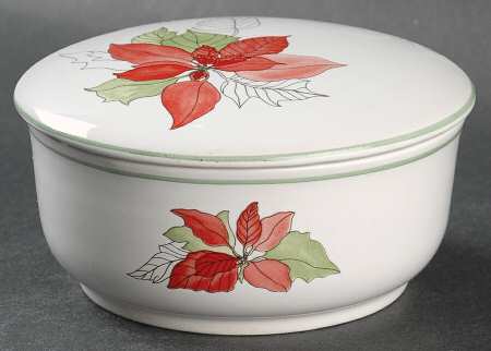 Poinsettia Round Box & Lid by Block
