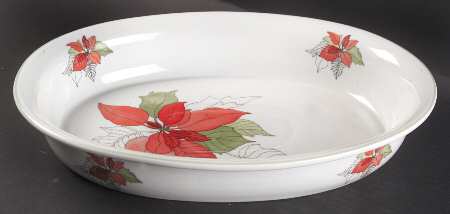 Poinsettia 13" Oval Baker
