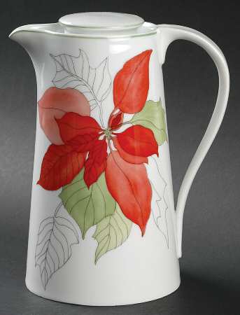 Poinsettia Coffee Pot & Lid