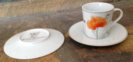 Poppy Flat Demitasse Cup & Saucer Set