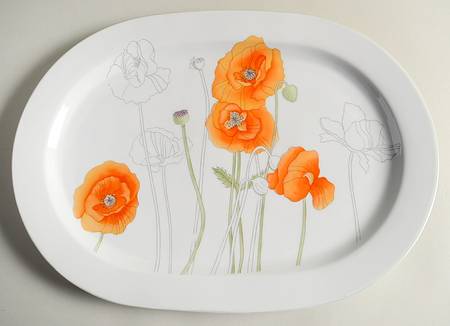 Poppy 15" Oval Serving Platter