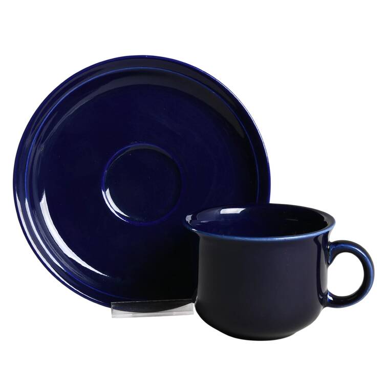 Rainbow Cobalt Blue Flat Cup & Saucer Set