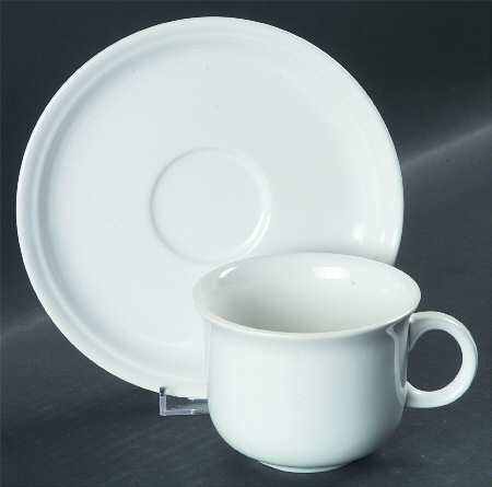 Rainbow White Flat Cup & Saucer Set
