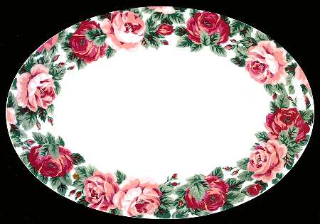 Rose Garden 15" Oval Serving Platter