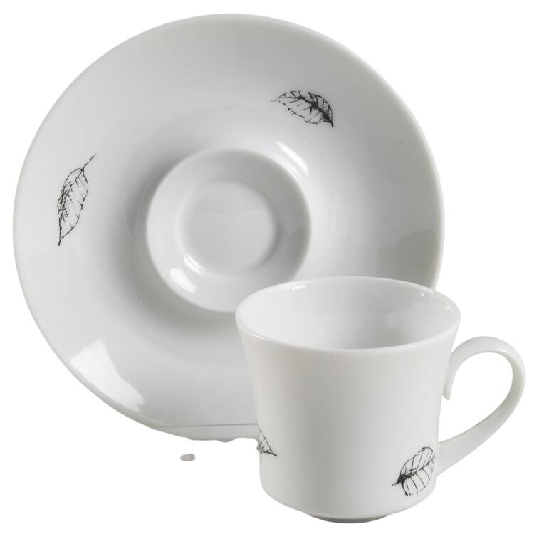 Rosa Flat Demitasse Cup & Saucer Set