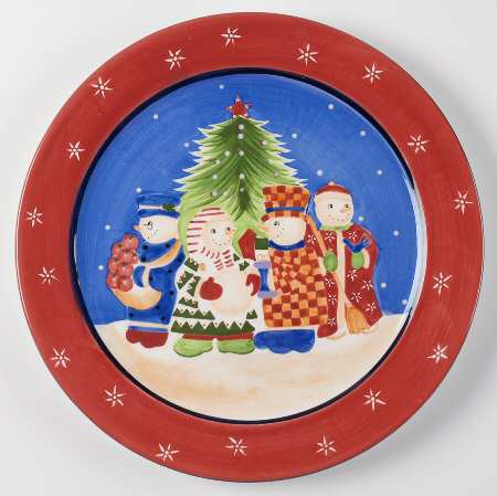 Snow People 12" Chop Plate (Round Platter)