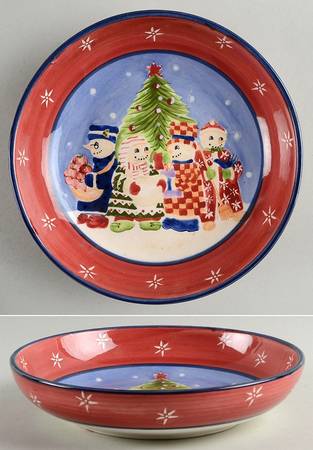 Snow People 8" Individual Pasta Bowl