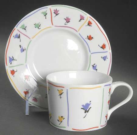 Spring Fields Flat Cup & Saucer Set