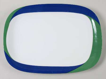 Study In Squares 15" Oval Serving Platter