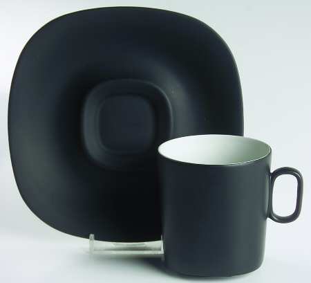 Transition Black Flat Cup & Saucer Set