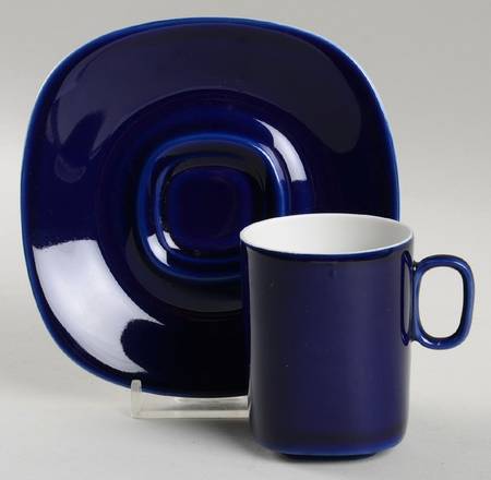 Transition Cobalt Blue Flat Demitasse Cup & Saucer Set