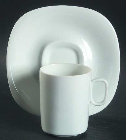 Transition White Flat Demitasse Cup & Saucer Set