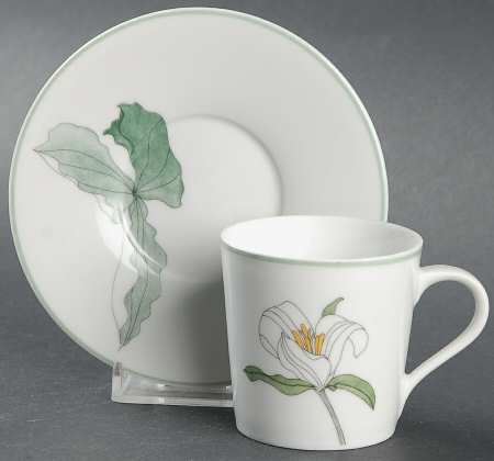 Trillium Flat Demitasse Cup & Saucer Set