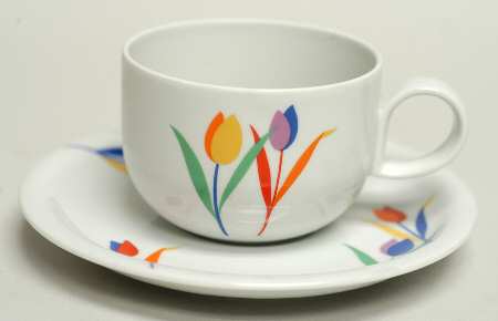 Tulip Time Flat Cup & Saucer Set
