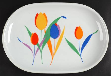 Tulip Time 14" Oval Serving Platter