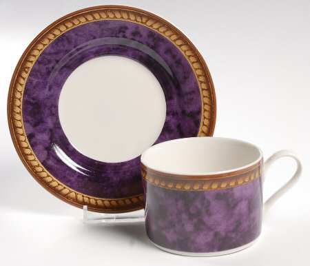 Vintage Amethyst Flat Cup & Saucer Set