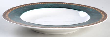 Vintage Emerald Green Large Rim Soup Bowl