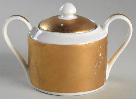 Vintage Gold Sugar Bowl & Lid