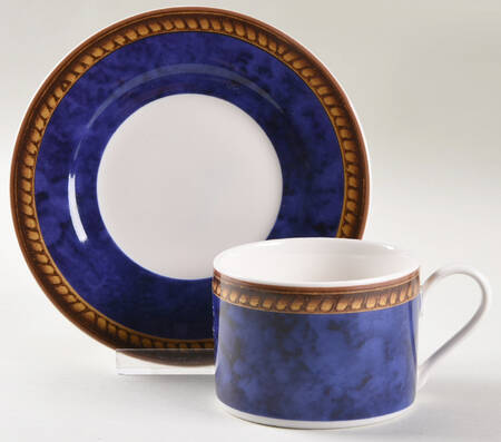 Vintage Sapphire Flat Cup & Saucer Set