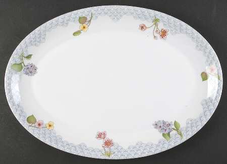 Water Garden 15" Oval Serving Platter by Block
