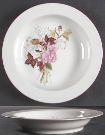 Western Rose Rim Soup Bowl