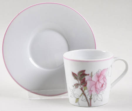 Western Rose Flat Demitasse Cup & Saucer Set