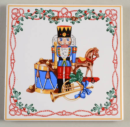 Whimsy Christmas 6" Square Cork Back Trivet