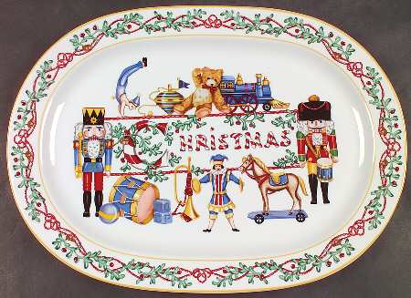 Whimsy Christmas 15" Oval Serving Platter