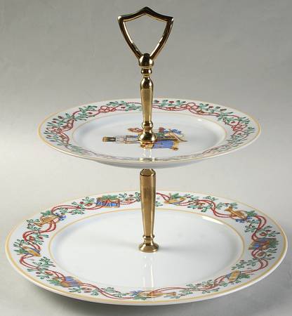 Whimsy Christmas 2 Tiered Serving Tray (Dinner & Salad Plate)