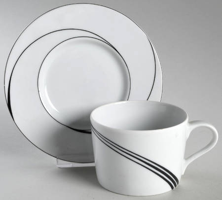 White Pearl Flat Cup & Saucer Set
