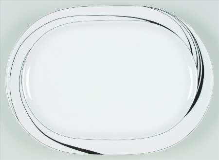 White Pearl 11" Oval Serving Platter by Block