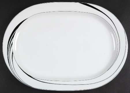 White Pearl 15" Oval Serving Platter by Block