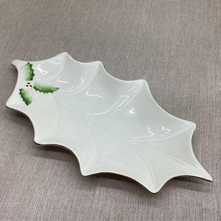 Enchanted Holly 10" Leaf Dish