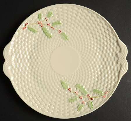 Enchanted Holly Handled Cake Plate