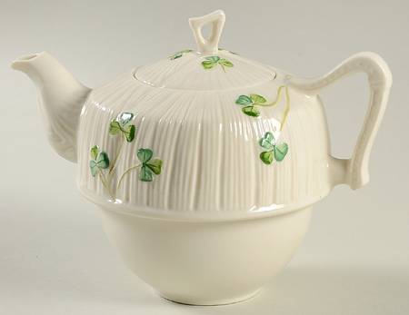 Harp Shamrock Teapot for Individual Teapot & Lid with Cup