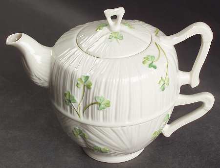 Harp Shamrock Individual Teapot & Lid with Cup