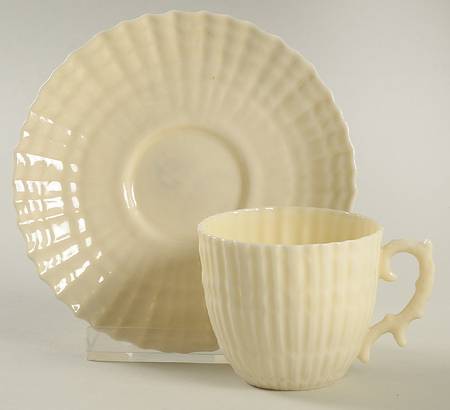 Limpet White (No Trim, Smooth) Flat Demitasse Cup & Saucer Set