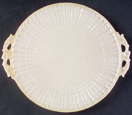 Limpet Yellow Handled Cake Plate by Belleek Pottery (Ireland)