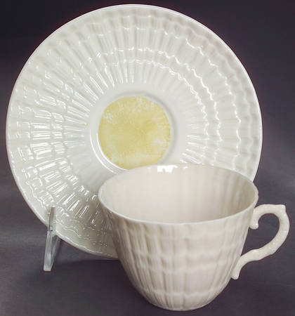 Limpet Yellow Flat Cup & Saucer Set by Belleek Pottery (Ireland)