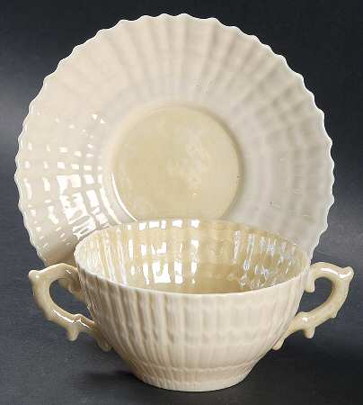 Limpet Yellow Flat Cream Soup Bowl & Saucer Set